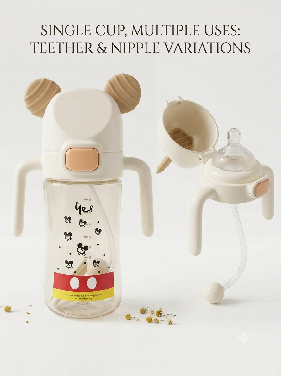 Mouse Ears Handle Sippy Bottle - 240ml