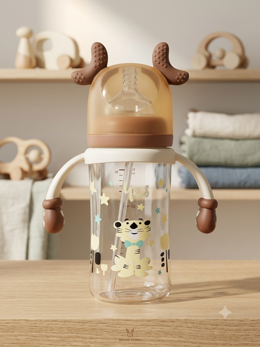 Antler Ears Handle Feeding Bottle - 240ml