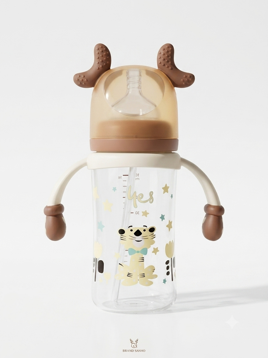 Antler Ears Handle Feeding Bottle - 240ml